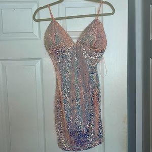Blush sequin dress- keep your shine!